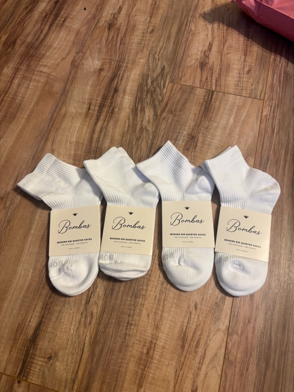Bombas White Quarter Socks (4 Pack) – Modern Rib – Women’s Medium – NWT